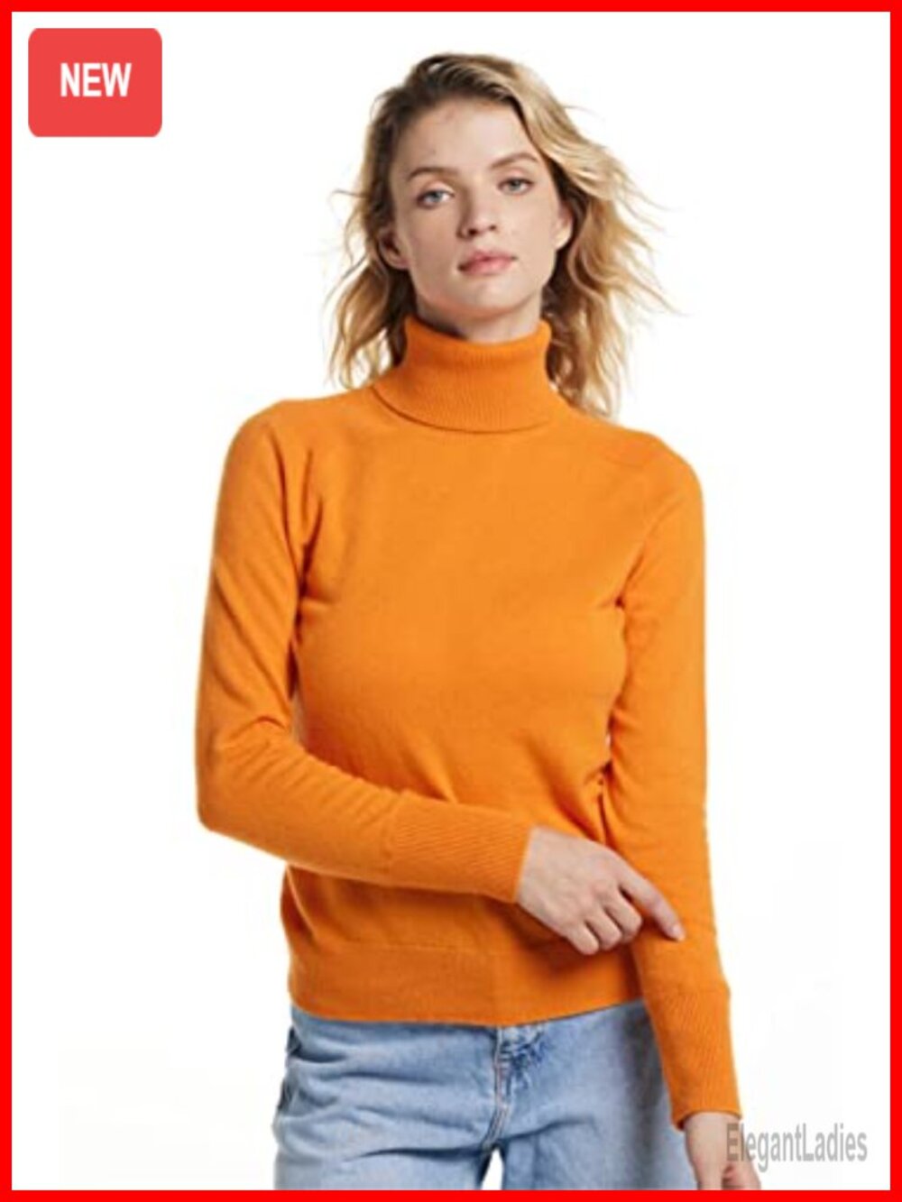 100% Cashmere Turtleneck Long Sleeve Winter Pullover Sweater